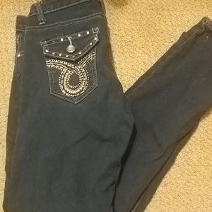 Girls embellished jeans with stretch 14
